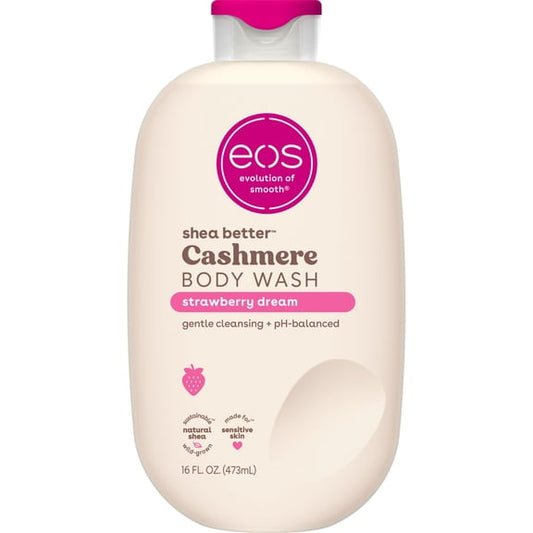 (4 pack) eos Shea Better Cashmere Body Wash - Strawberry Dream - 16 fl oz