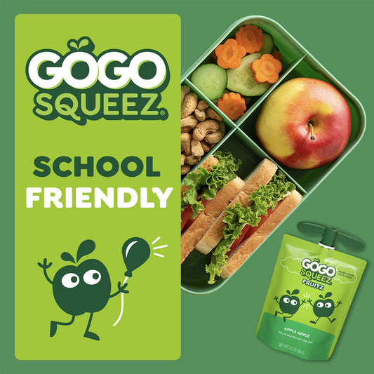 GoGo squeeZ No Sugar Added Banana Strawberry Applesauce Variety Pouches, 3.2 oz (16 Pack)