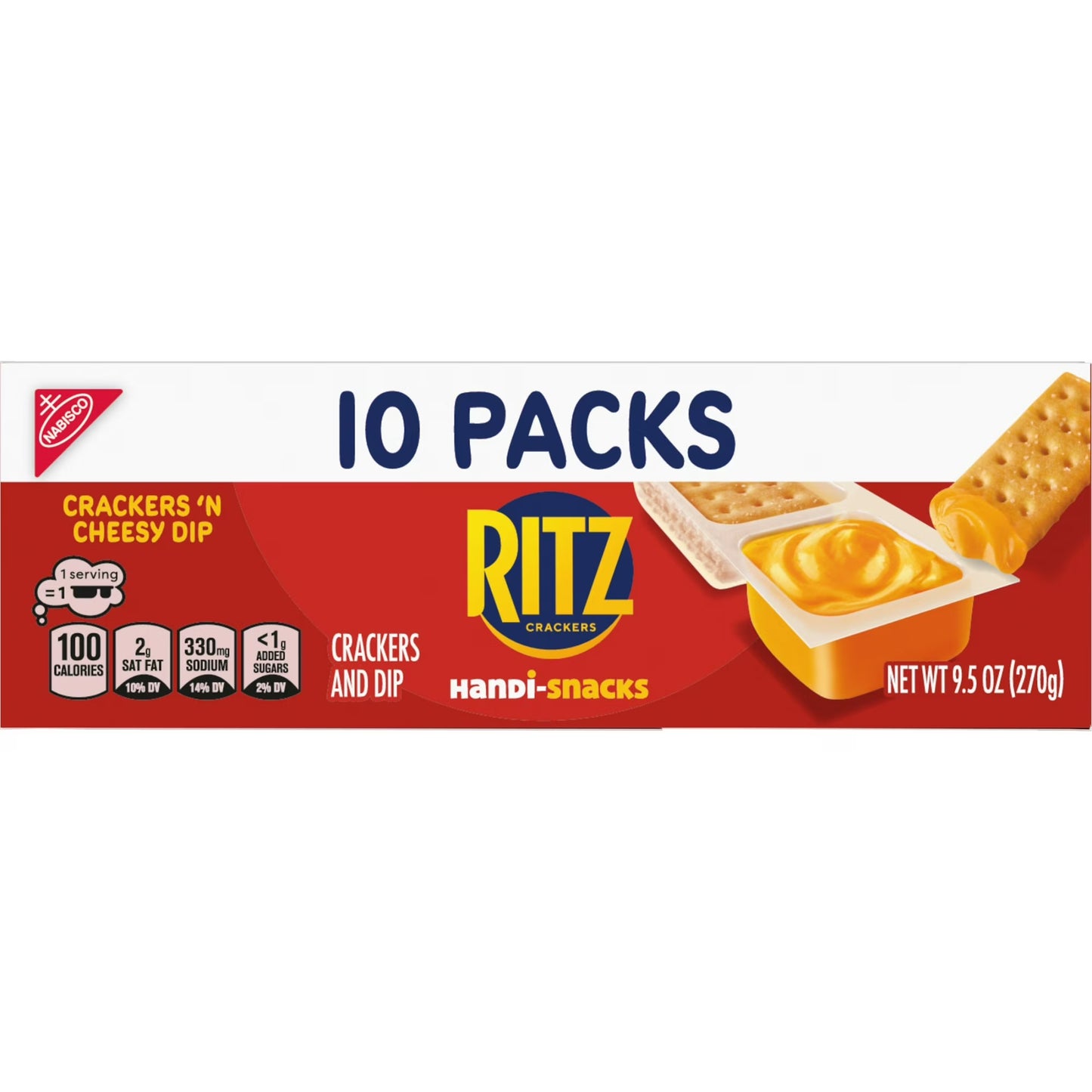 Handi-Snacks RITZ Crackers 'N Cheesy Dip Snack Packs, 10 Snack Packs