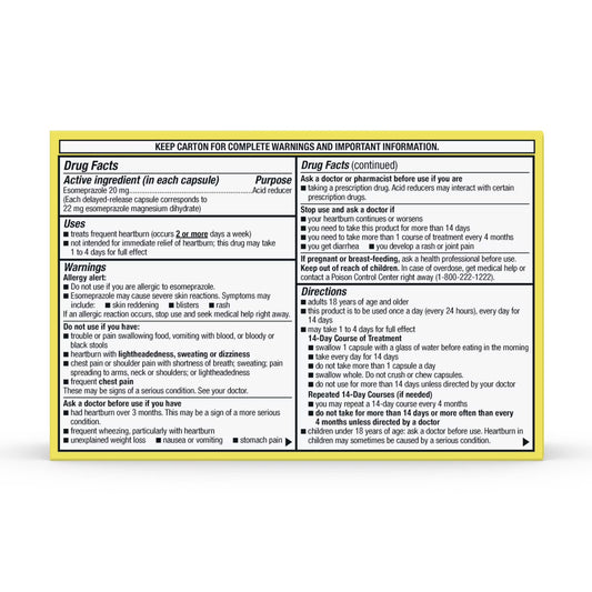 Member's Mark Esomeprazole Magnesium Capsules, 20 mg, 42 ct.