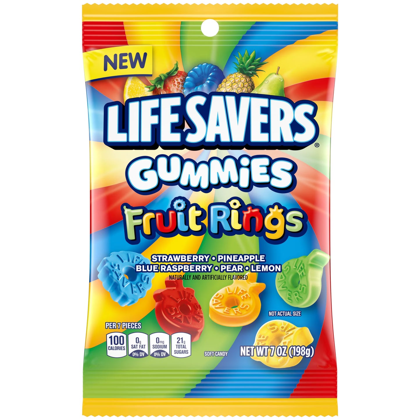 Life Savers Gummies Fruit Rings Gummy Candy - 7 oz Bag