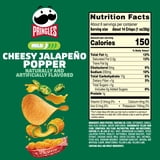 Pringles Cheesy Jalapeno Popper Potato Crisps Chips, Lunch Snacks, 5.5 oz Canister