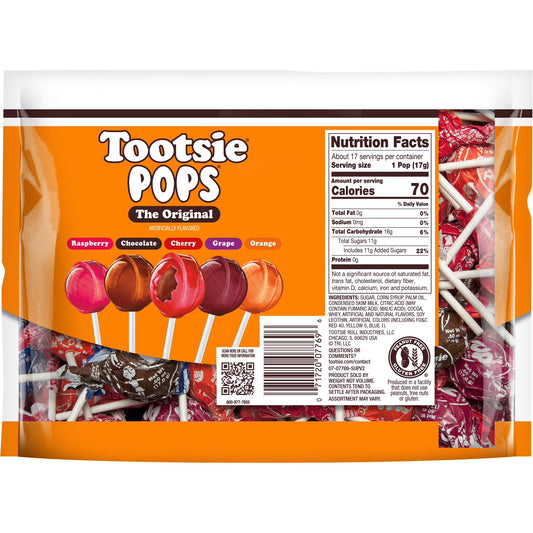 Tootsie Pops, The Original, Assorted Flavor Gluten Free Lollipops, 10.12 oz