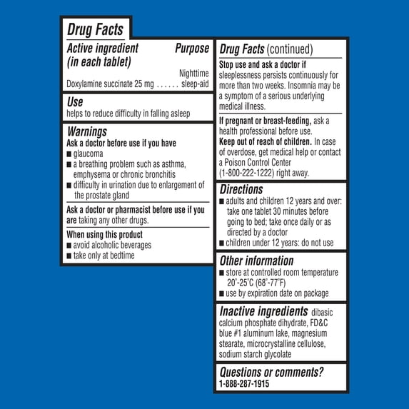 ( 6 pack ) Equate Nighttime Sleep-Aid Doxylamine Succinate 25mg Tablets, 32 Count, Compare to Unisom Sleep Tabs Active Ingredient