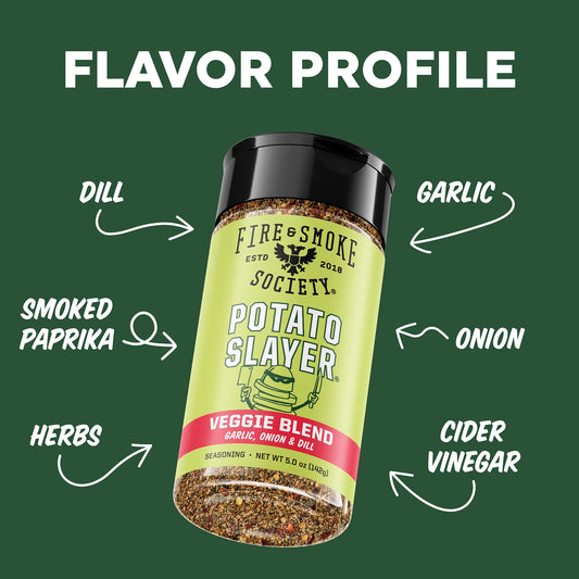 Fire & Smoke Society Potato Slayer Vegetable Seasoning Blend, 5 Ounce Mixed Spices & Seasonings
