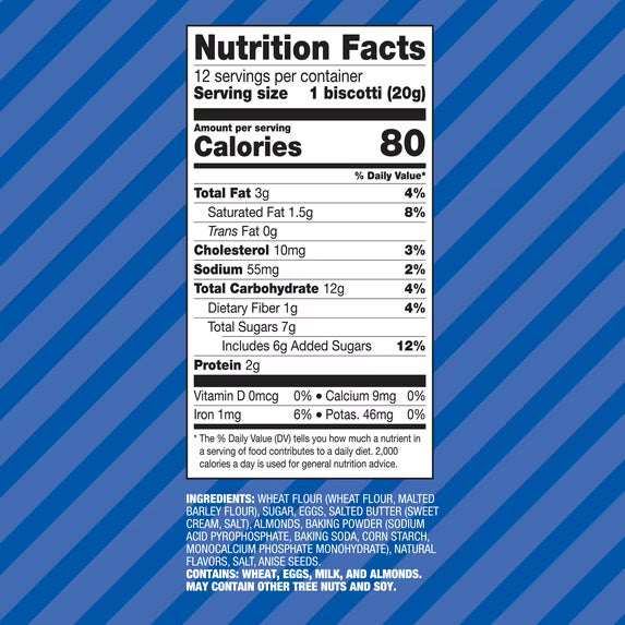 Nonni's Bakery, Originali Almond Biscotti, Individually Wrapped, 8.28oz, 12ct Value Pack