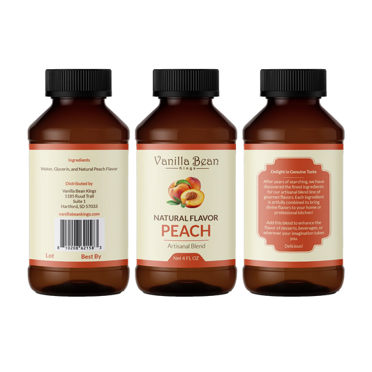 Peach Extract for Baking and Flavoring - 4 OZ - Naturals Flavors for Baked Goods, Desserts, & Cooking (Peach Extract)