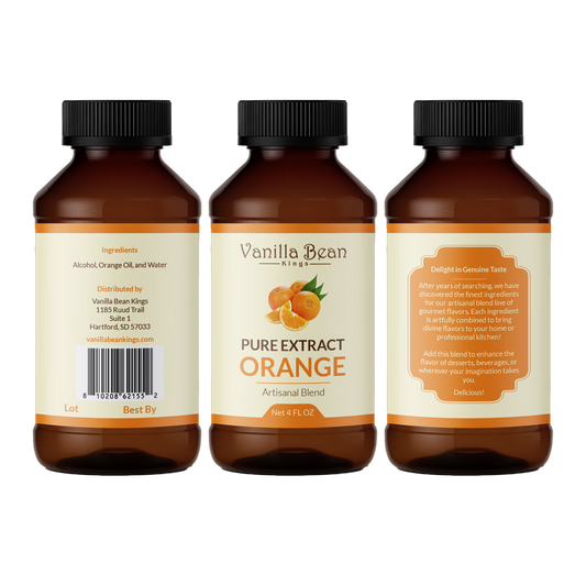 Orange Extract for Baking and Flavoring - 4 OZ - Natural Flavors for Baked Goods, Desserts, & Cooking