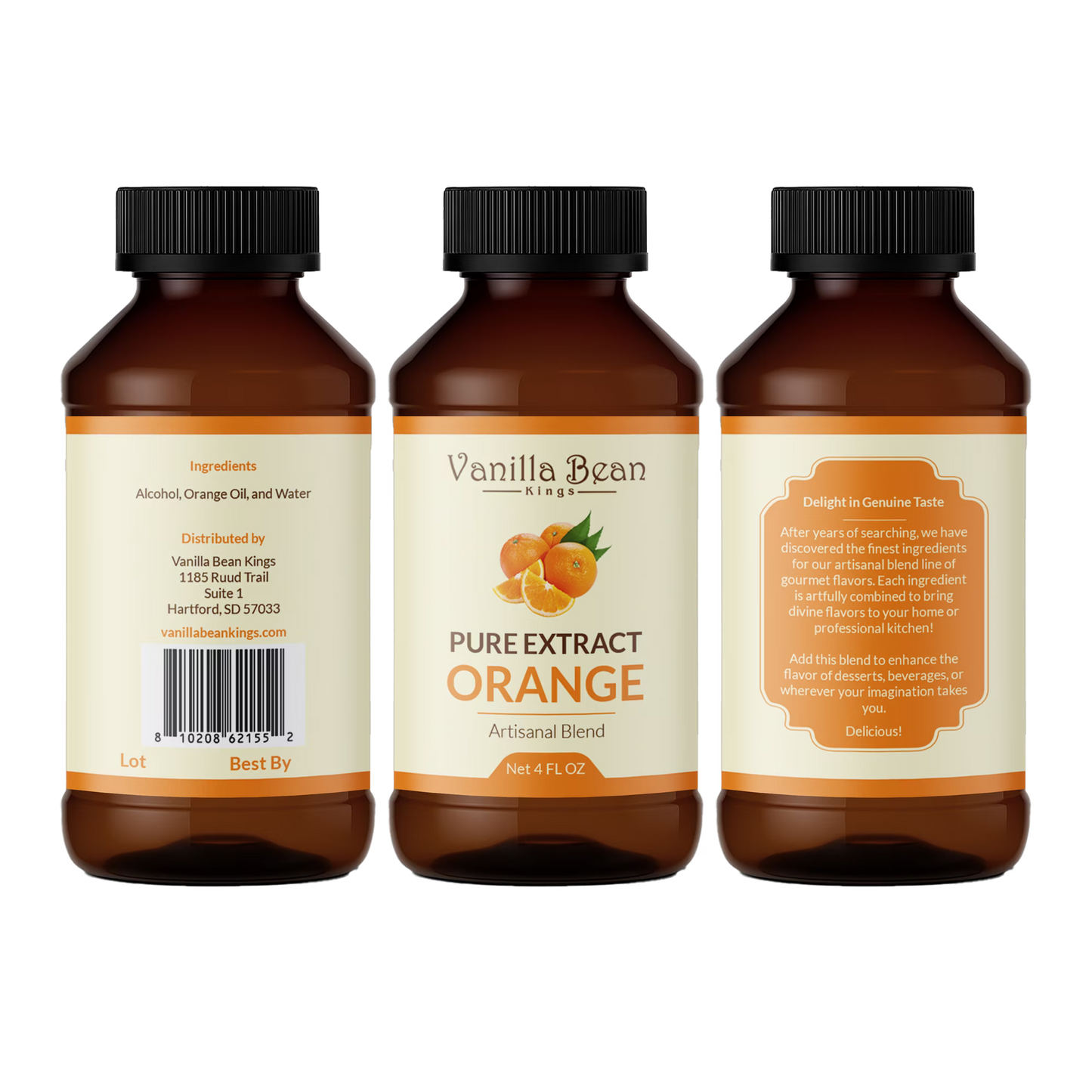 Orange Extract for Baking and Flavoring - 4 OZ - Natural Flavors for Baked Goods, Desserts, & Cooking