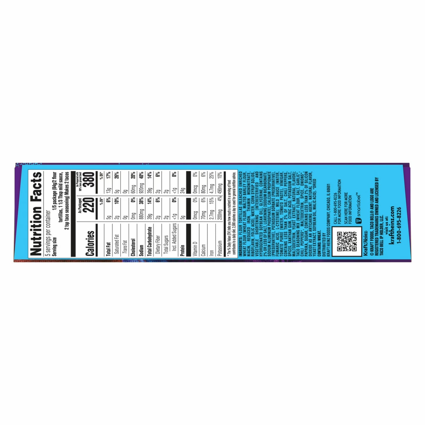 (3 pack) Taco Bell Soft Taco Cravings Kit with 10 Soft Tortillas, Taco Bell Mild Sauce & Seasoning, 14.8 oz Box