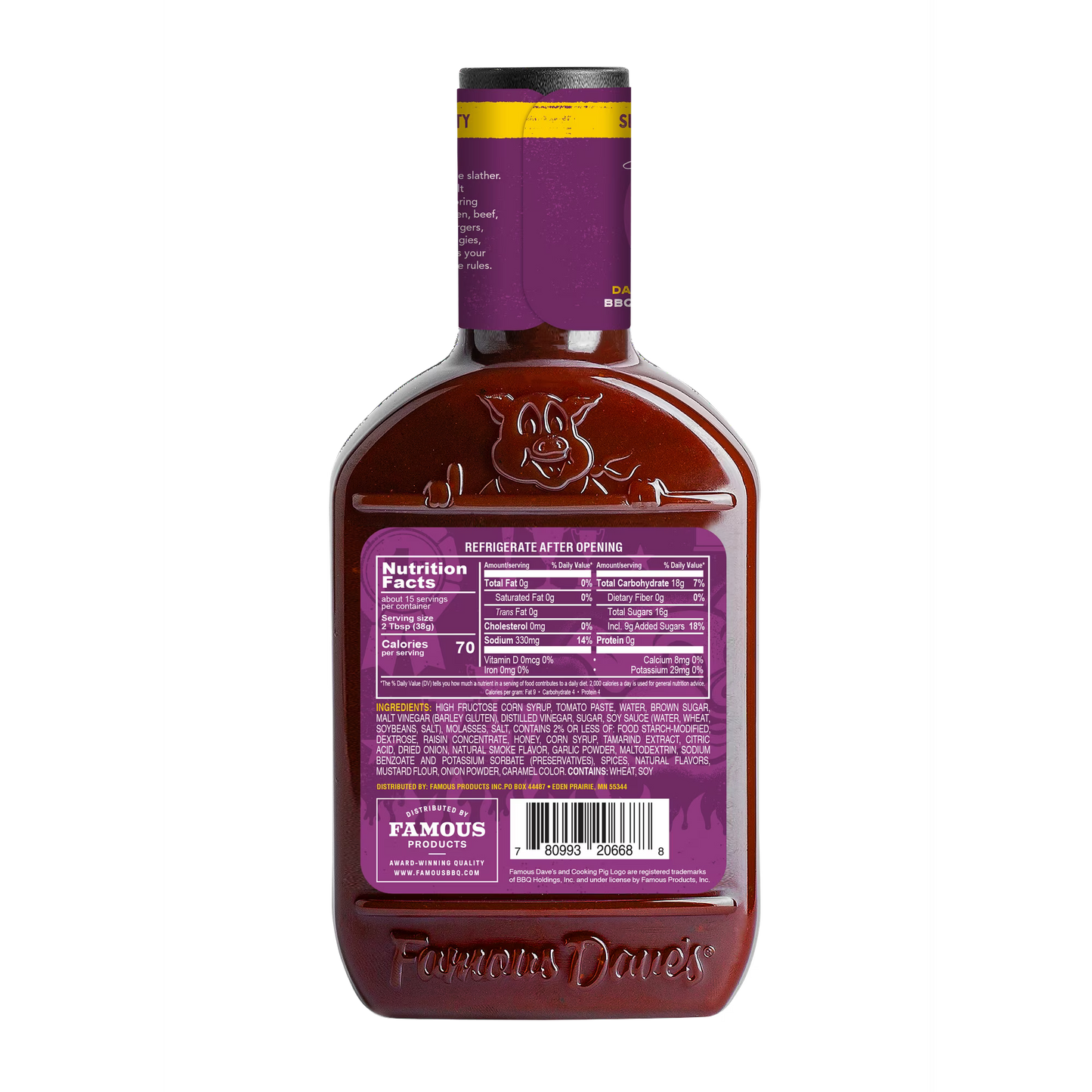 Famous Dave's Sweet & Zesty BBQ Sauce, 20 oz