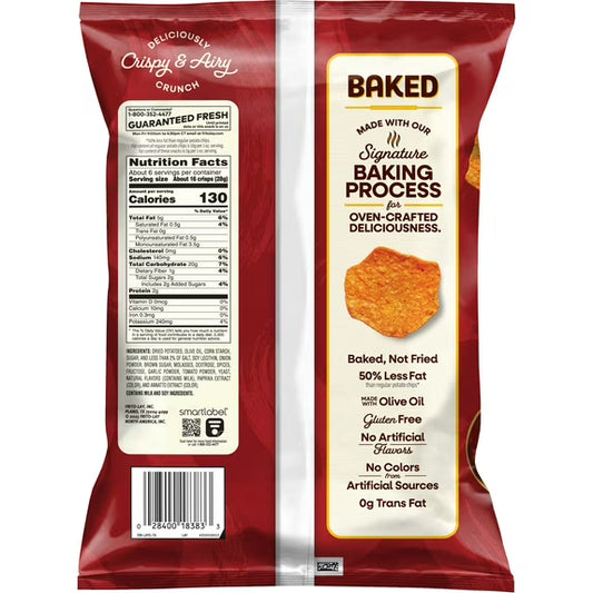 Baked Lay’s 50% Less Fat Barbecue Potato Chips Bag, 6.25 oz