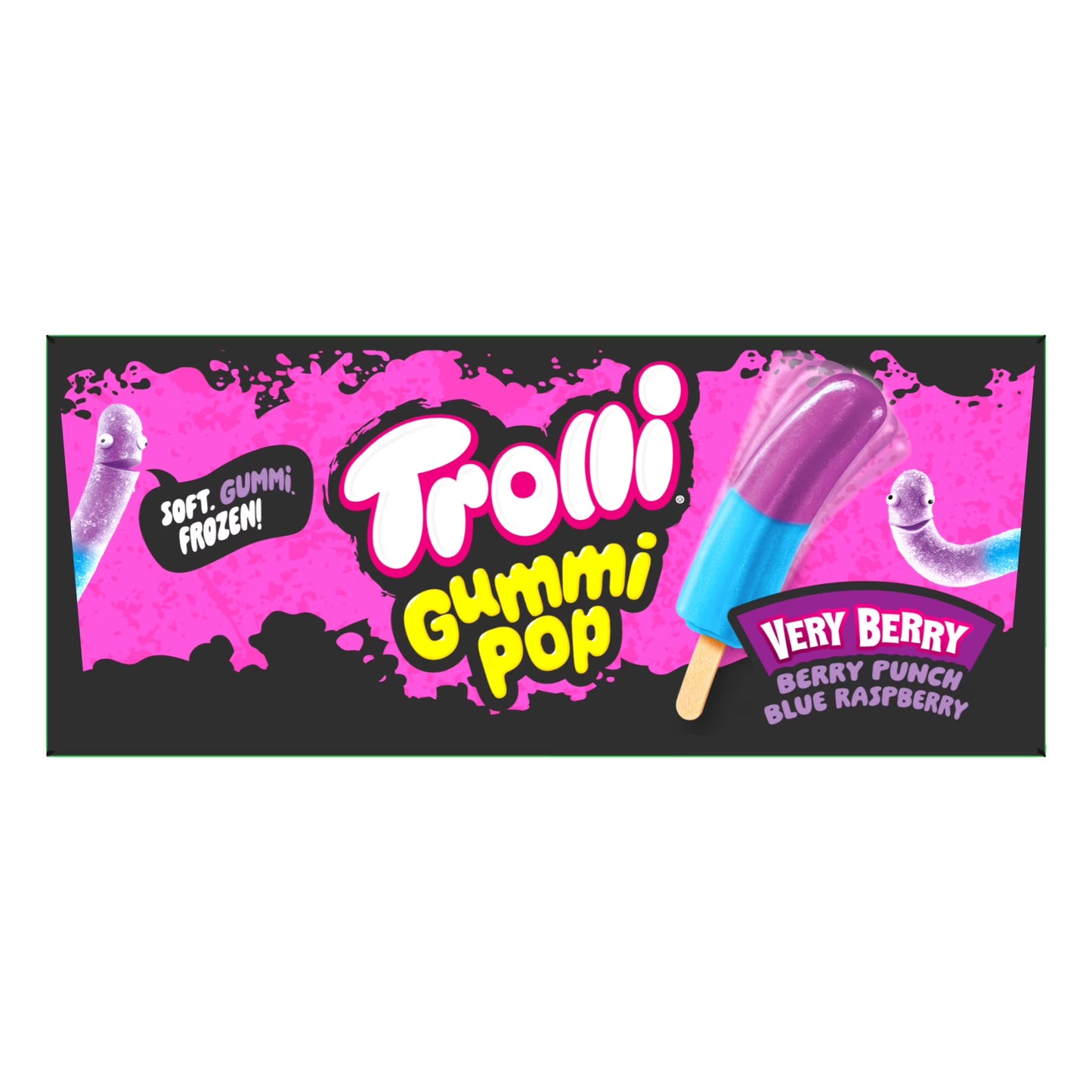 Trolli Frozen Gummi Pops Sour Gummy Candy Frozen Snacks, Very Berry, 10 count