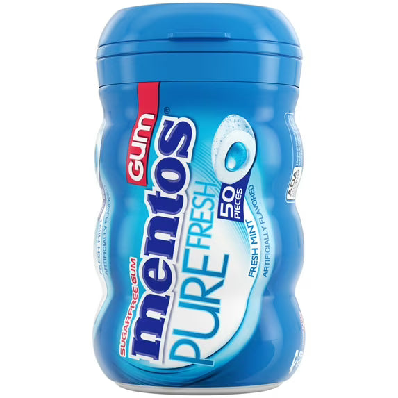 (4 pack) Mentos Pure Fresh Sugar-Free Fresh Mint Xylitol Chewing Gum, 50 Count Bottle
