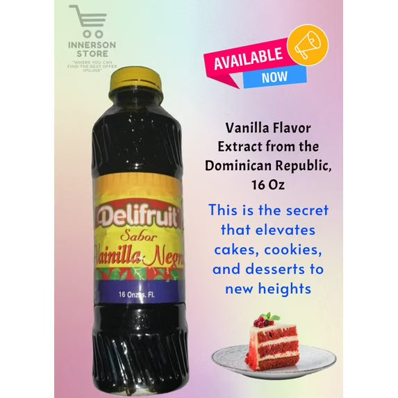 Delifruit Black Vanilla Extract From Dominican Republic 16 Oz