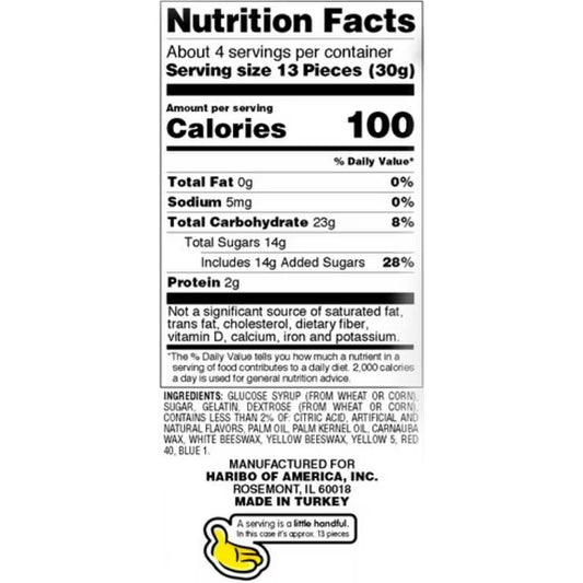 HARIBO Goldbears Gummy Bears Original Assorted Fruit Flavor Candy Gummies, 4 oz Bag