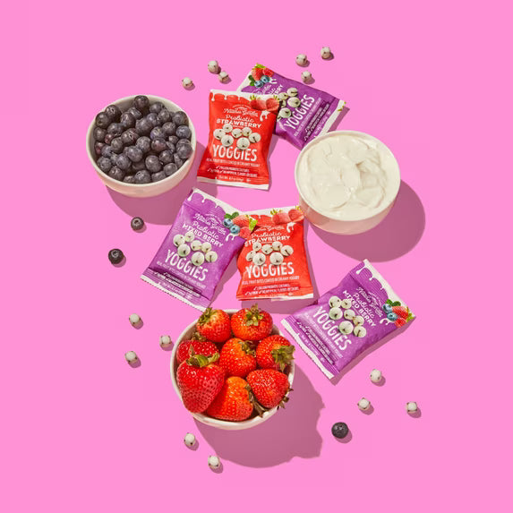 Nature’s Garden Probiotic Yoggies Variety Snack Packs, 21oz (0.7oz x 30) - Pack of 4 - Strawberry & Mixed Berry Flavors, Yogurt Covered Real Fruit Bites - Non-GMO, Vegetarian, Travel-Friendly Snacks