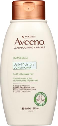 Aveeno Oat Milk Blend Moisturizing Conditioner, Ultra-Hydrating, for Dry, Damaged Hair, 12 fl oz (Pack of 4)