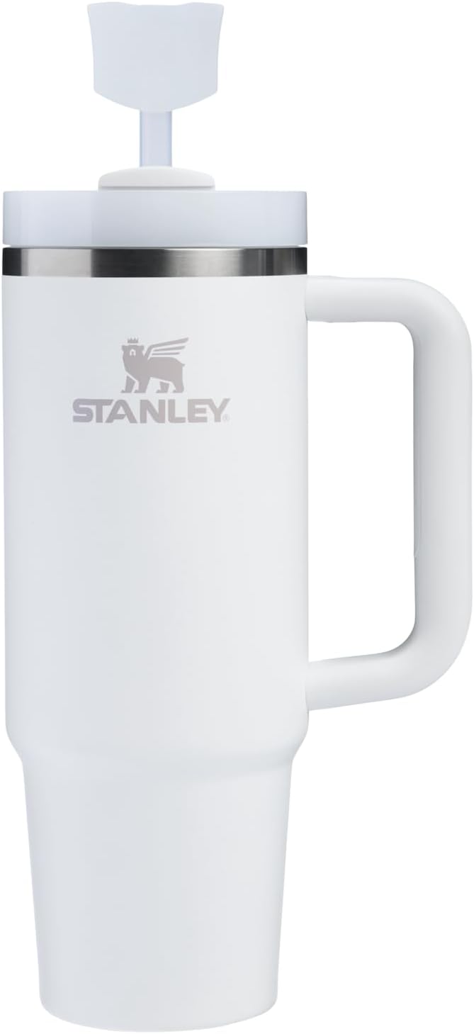 Stanley Quencher Stay Smooth Anti-Pucker Straw Topper 2-Pack | Ergonomic Sip Through Straw Cap for Tumbler with Handle | Silicone Accessory for Drinking Cup | BPA-Free | Clear