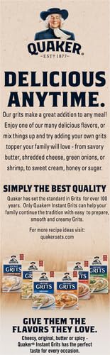 Quaker Instant Grits, Cheese Lovers Variety Pack, 0.98oz Packets (10 Pack)