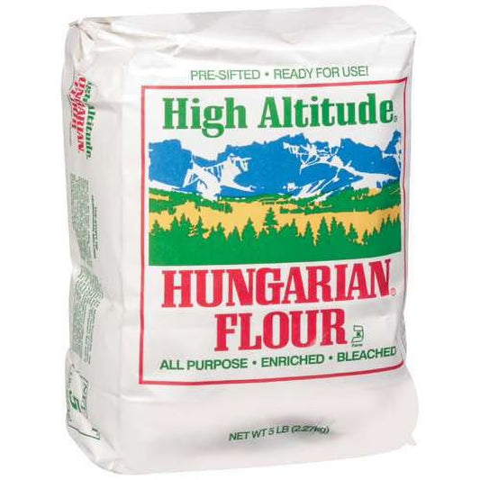 (4 pack) Hungarian High Altitude Bleached Flour 5LB Bag