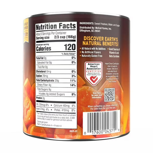 Bruce's Yams Cut Sweet Potatoes in Syrup, 29 oz Can, Allergen-Free