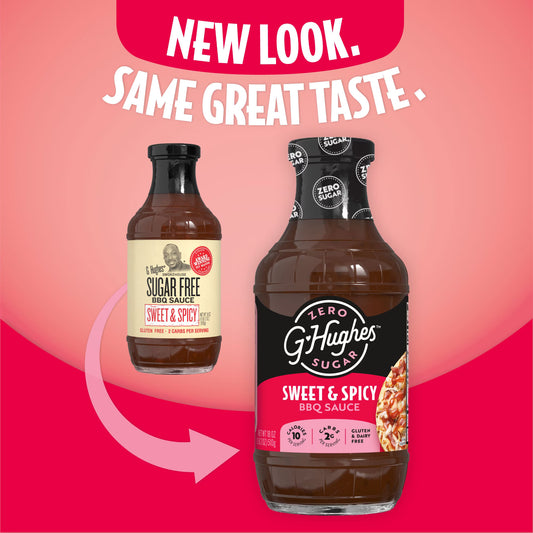 G Hughes Zero Sugar Sweet & Spicy BBQ Sauce, 18 oz