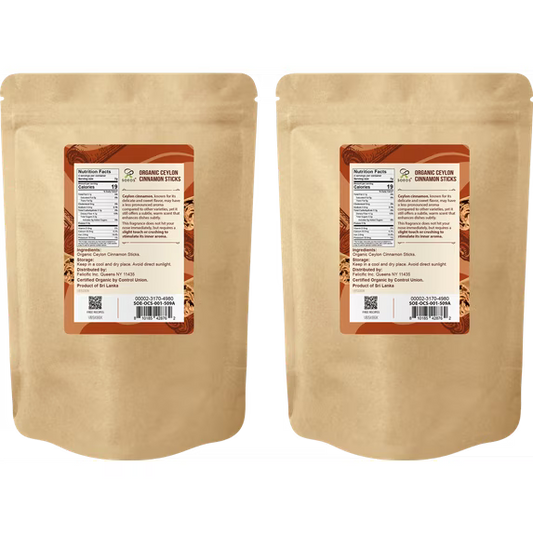Soeos Organic Ceylon Cinnamon Sticks, 1oz, (28g), 2 Pack