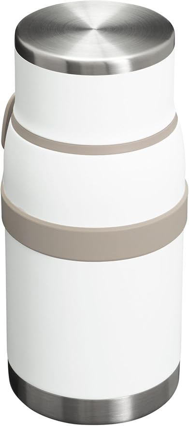 STANLEY Adventure To-Go Food Jar and Spork 36 oz | Vacuum Insulated Food Container | Wide Mouth Screw On Lid | Packable for Travel | Stainless Steel with Leakproof Lid | BPA-Free | Frost