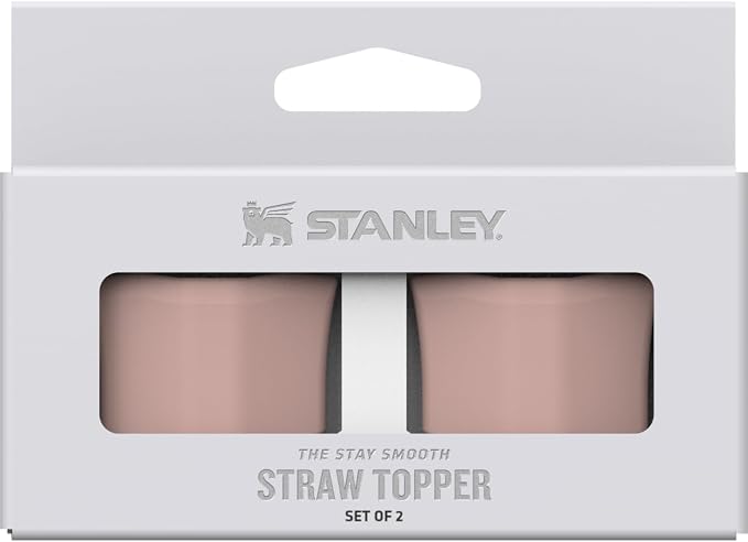 STANLEY Quencher Stay Smooth Anti-Pucker Straw Topper 2-Pack | Ergonomic Sip Through Straw Cap for Tumbler with Handle | Silicone Accessory for Drinking Cup | BPA-Free | Pink Dusk