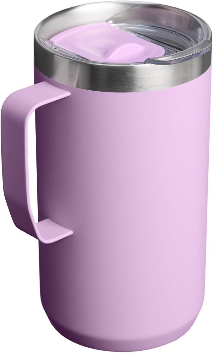 STANLEY Everyday Camp Mug 24oz | Drink Through Lid | Cup for Coffee, Tea and Drinks | Insulated Stainless Steel Coffee Mug | BPA-Free | Soft Orchid