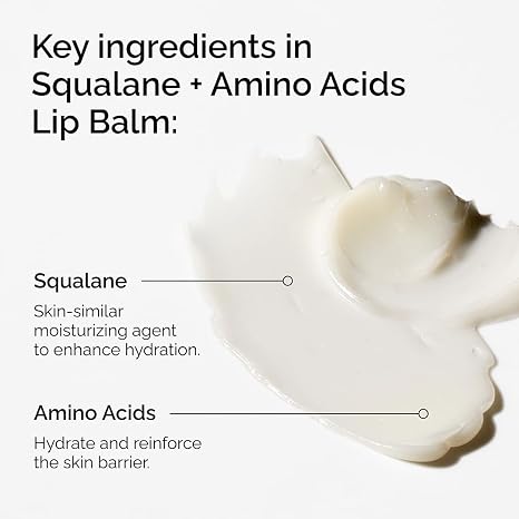 The Ordinary Squalane + Amino Acids Hydrating Lip Balm, for Lips, Elbows, and Cuticles, 0.5 Fl Oz,(Pack of 2)