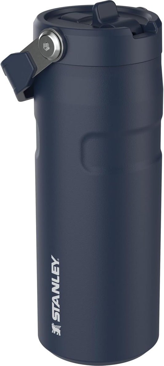 STANLEY IceFlow Flip Straw 2.0 Bottle, 16 oz, Dark Navy