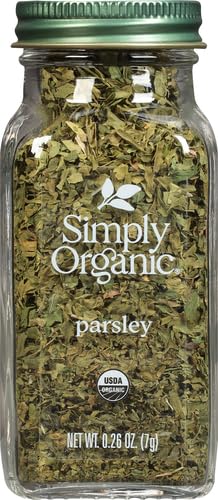 Simply Organic Parsley Flakes, 0.26-Ounce Jar, Fresh, Green-Leafy Taste, Vibrant Color Italian Parsley, Kosher, Organic (Pack of 2)