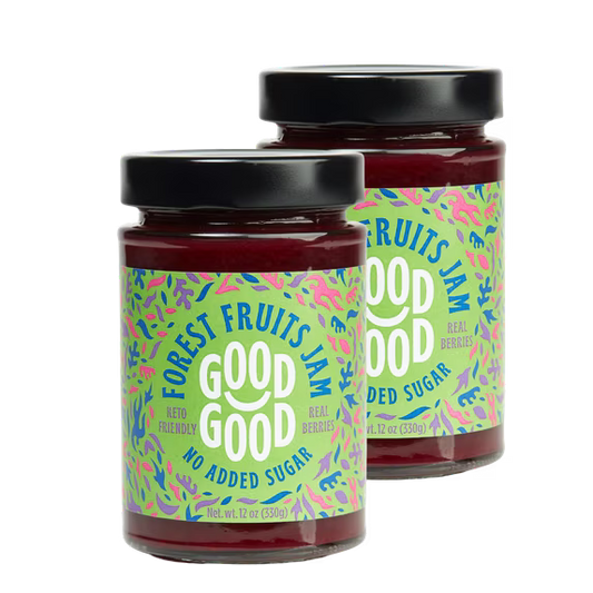 GOOD GOOD Forest Fruits Jam, No Added Sugar, Low Calorie, Keto Friendly, 12 oz, 2 Pack