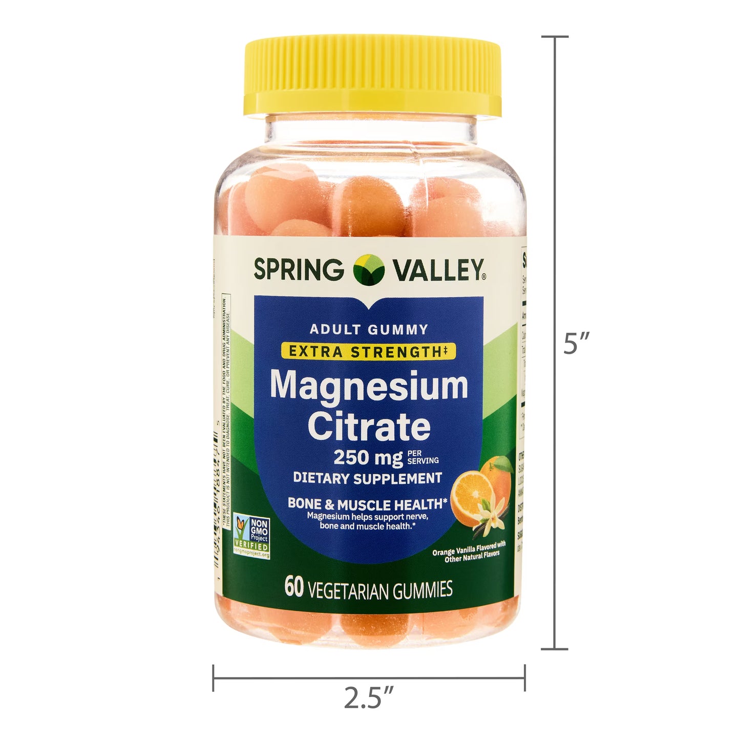 Spring Valley Extra Strength Magnesium Bone and Muscle Health Support Gummies, 250mg, 60 Count
