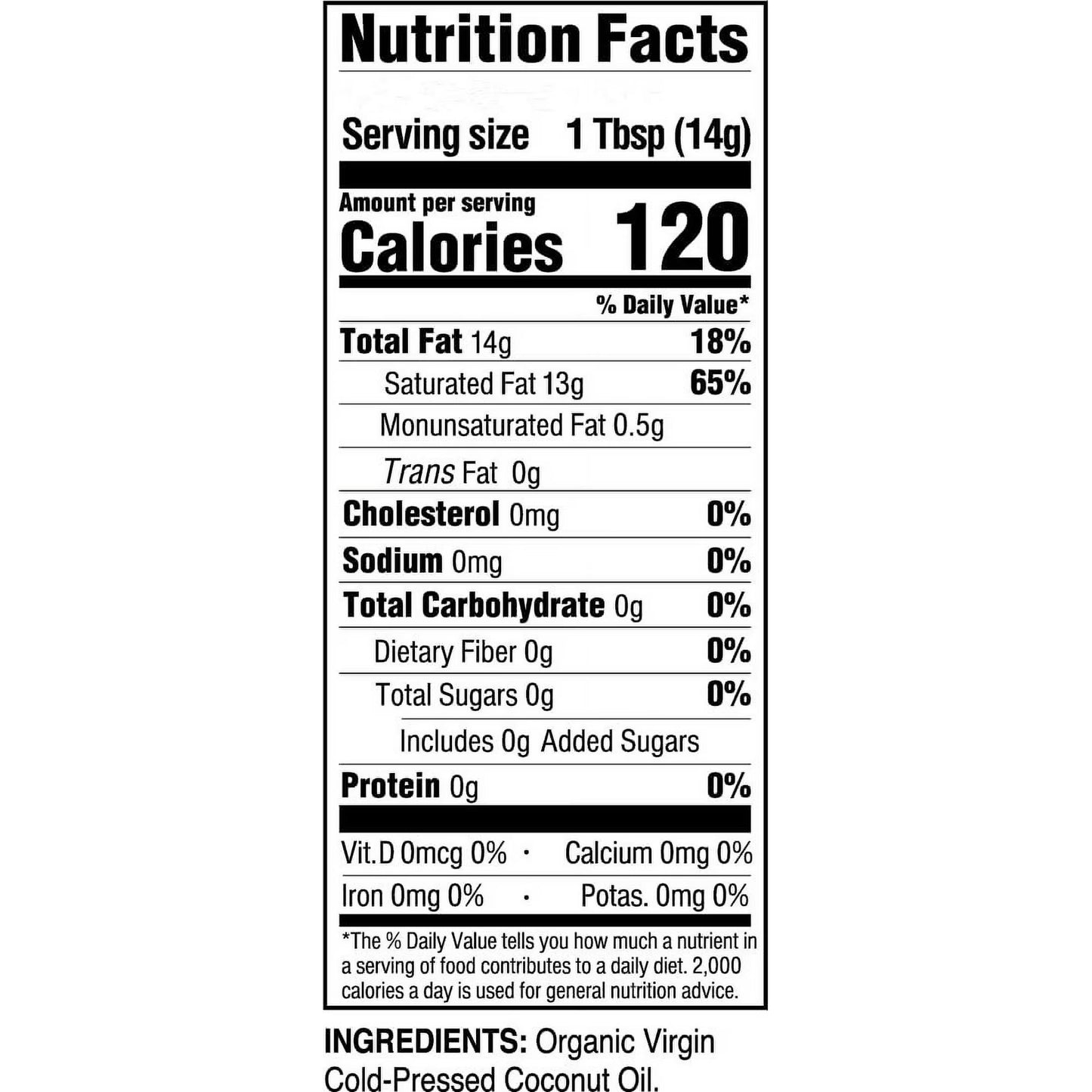 Mountain High Organics Certified Organic Virgin Coconut Oil 1/128oz
