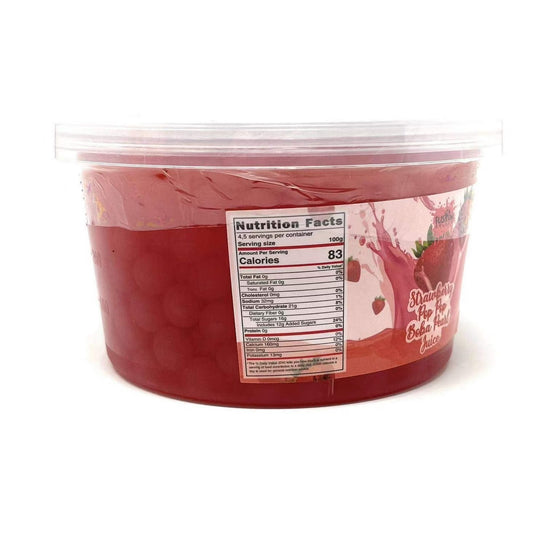 Fusion Select Bursting Boba Popping Boba Pearls - Fruit Tea Snack Toppings (Strawberry)
