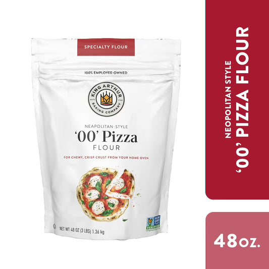 (4 pack) King Arthur Baking Company Non-GMO Project Verified Neapolitan Style 00 Pizza Flour, 3 lb Bag