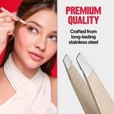 Revlon Designer Series Slanted Tip Tweezer, Stainless Steel, Neutral Glam, 1 Count