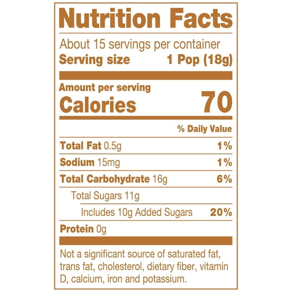 Tootsie Caramel Apple Pops, 9.4 oz. Gluten Free, Peanut Free. Contains Milk and Soy.