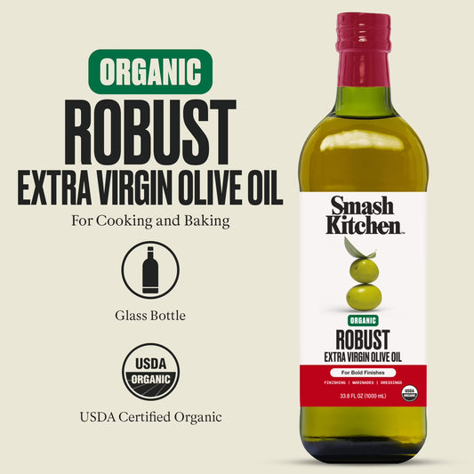 Smash Kitchen Organic Robust Extra Virgin Olive Oil, 33.8 fl oz