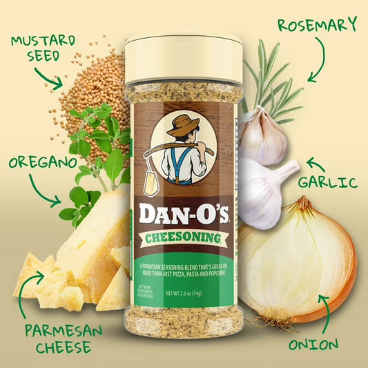 Dan-O's Cheesoning Seasoning - All-Purpose - Parmesan, Italian, Pasta Seasoning - Small bottle (2.6 oz)