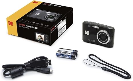 KODAK PIXPRO FZ45 16MP Digital Camera with 4X Optical Zoom 27mm Wide Angle and 2.7" LCD Screen Bundle with 32GB SD Memory Card, AA Batteries (4 Pack), Lens Cleaning Cloth (Black)