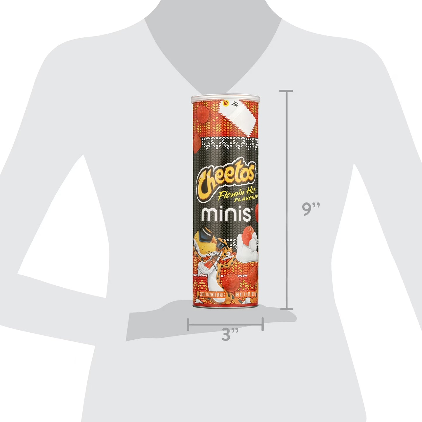 (12 pack) Cheetos Brand Minis Flamin’ Hot Cheese Flavored Canister, 3.625 oz (Packaging may vary)