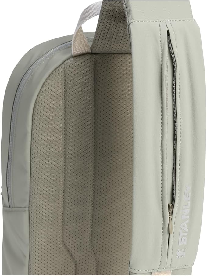 STANLEY Vitalize Crossbody Bag | Hydration Sling with Zippered Drinkware Compartment | Adjustable Strap | Multiple Storage Pockets | Durable Recycled Fabric | Sage Grey