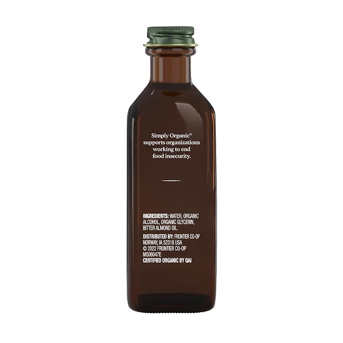 Simply Organic Almond Extract, 4 Ounce Glass Jar, Warm Sugar-free Vegan Flavor for Desserts, Coffee and Smoothies