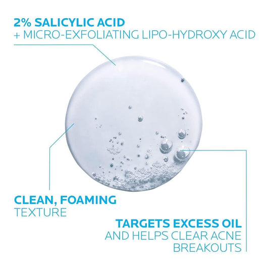 La Roche-Posay Effaclar Medicated Acne Face Wash with 2% Salicylic Acid