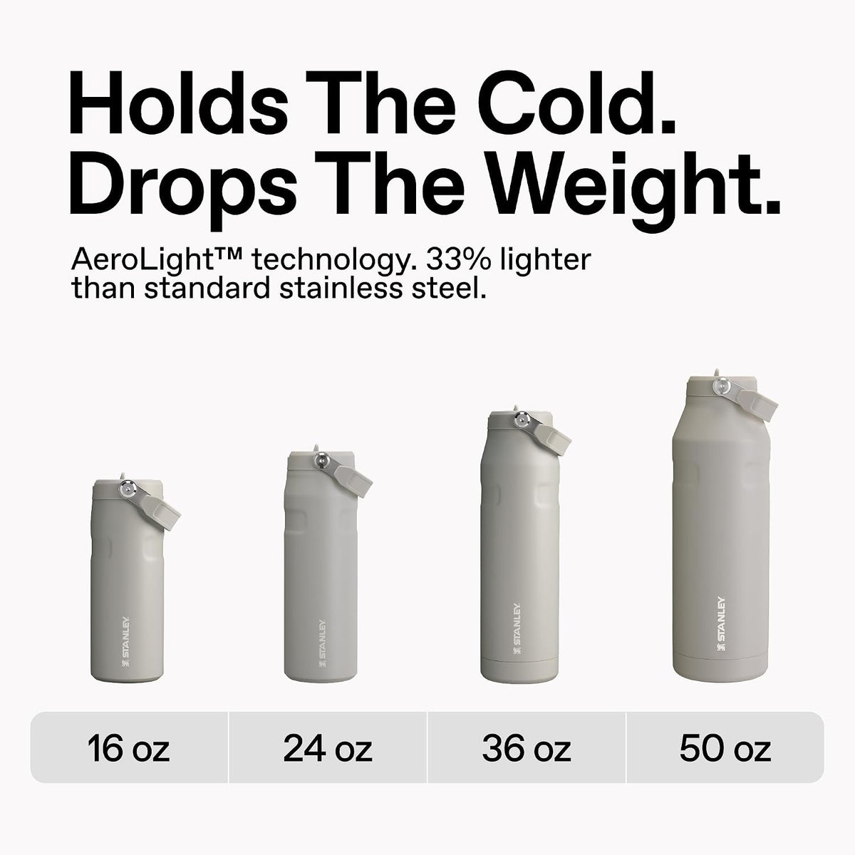 STANLEY IceFlow Flip Straw 2.0 Bottle, 16 oz, Ash
