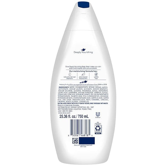 Dove Body Wash 3-Pack – Deeply Nourishing for Softer, Smoother Skin, 25.36 Fl Oz Ea